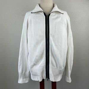 Tommy Hilfiger White Full Zip Sweater Jacket Size XL EUC